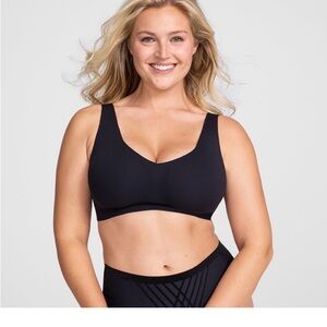 Honeylove Black Vneck Bra Sz Large NWT